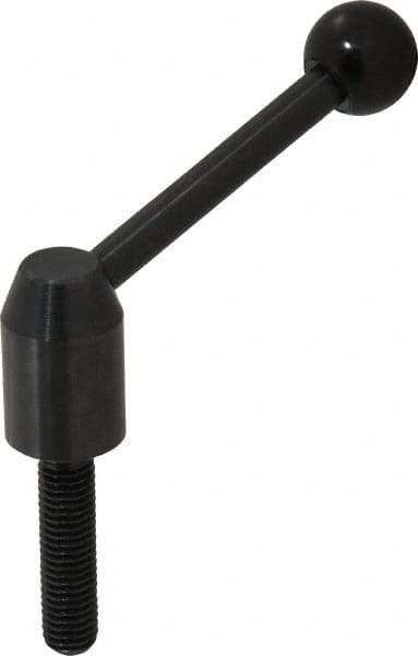 J.W. Winco - M10 x 1.5, 13.5mm Hub Diam, Steel Threaded Stud Adjustable Clamping Handle - 70mm OAL, 33.5mm High - Industrial Tool & Supply