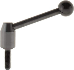 J.W. Winco - M10 x 1.5, 16mm Hub Diam, Steel Threaded Stud Adjustable Clamping Handle - 96mm OAL, 40mm High - Industrial Tool & Supply