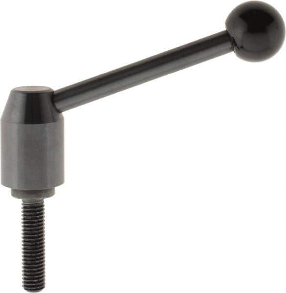 J.W. Winco - M10 x 1.5, 16mm Hub Diam, Steel Threaded Stud Adjustable Clamping Handle - Industrial Tool & Supply
