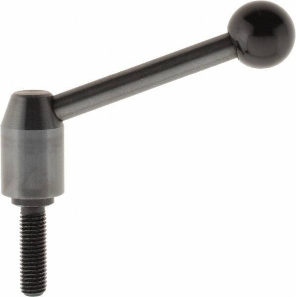J.W. Winco - M12 x 1.75, 19mm Hub Diam, Steel Threaded Stud Adjustable Clamping Handle - Industrial Tool & Supply