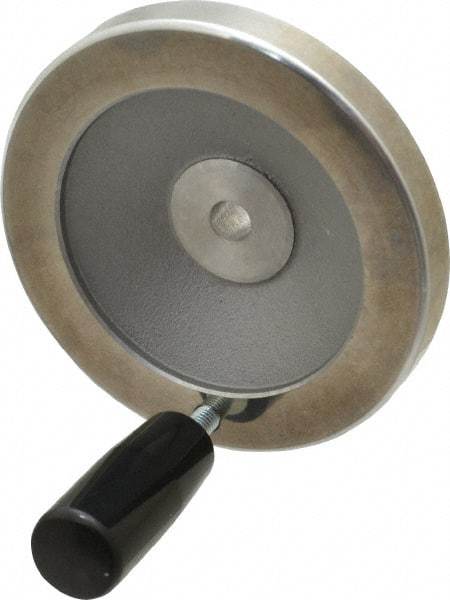 Value Collection - 3.94" Diam, Aluminum Handwheel with Handle - 1.1" Hub Diam - Industrial Tool & Supply