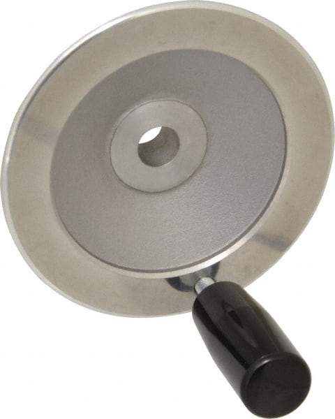 Value Collection - 3.94" Diam, Aluminum Handwheel with Handle - 1.1" Hub Diam - Industrial Tool & Supply