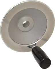 Value Collection - 3.94" Diam, Aluminum Handwheel with Handle - 1.1" Hub Diam - Industrial Tool & Supply