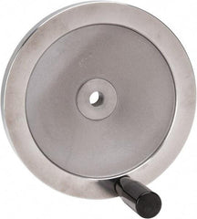 Value Collection - 7.87" Diam, Aluminum Handwheel with Handle - 1.65" Hub Diam - Industrial Tool & Supply