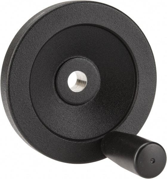 Value Collection - 3.94" Diam, Aluminum Handwheel with Handle - 1.1" Hub Diam - Industrial Tool & Supply