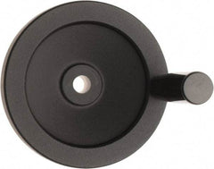 Value Collection - 4.92" Diam, Aluminum Handwheel with Handle - 1.22" Hub Diam - Industrial Tool & Supply