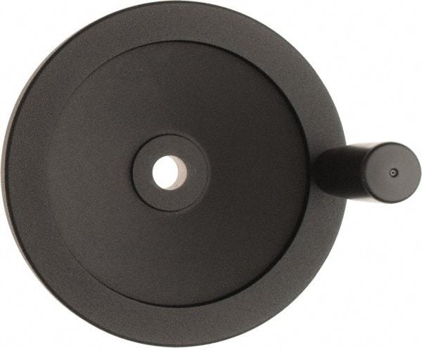 Value Collection - 6.3" Diam, Aluminum Handwheel with Handle - 1.42" Hub Diam - Industrial Tool & Supply
