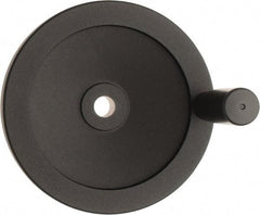 Value Collection - 6.3" Diam, Aluminum Handwheel with Handle - 1.42" Hub Diam - Industrial Tool & Supply