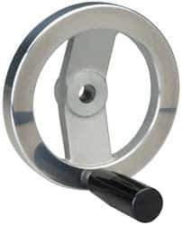 Value Collection - 4.92", 2 Spoke Handwheel with Revolving Handle - 1.22" Hub, Aluminum, Polished Finish - Industrial Tool & Supply