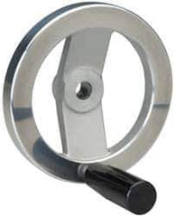 Value Collection - 4.92", 2 Spoke Handwheel with Revolving Handle - 1.22" Hub, Aluminum, Polished Finish - Industrial Tool & Supply