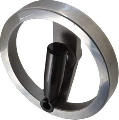 Value Collection - 6.3", 2 Spoke Handwheel with Rectractable Handle - 1.42" Hub, Aluminum, Polished Finish - Industrial Tool & Supply