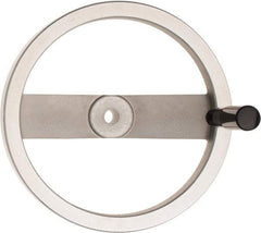 Value Collection - 9.84", 2 Spoke Handwheel with Rectractable Handle - 1.89" Hub, Aluminum, Polished Finish - Industrial Tool & Supply