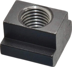 HALDER - M16 Tapped Through T Slot Nut - 17.6mm Slot Width, 28 x 10mm Base Width x Height, 28 x 20mm OAL x Height - Industrial Tool & Supply