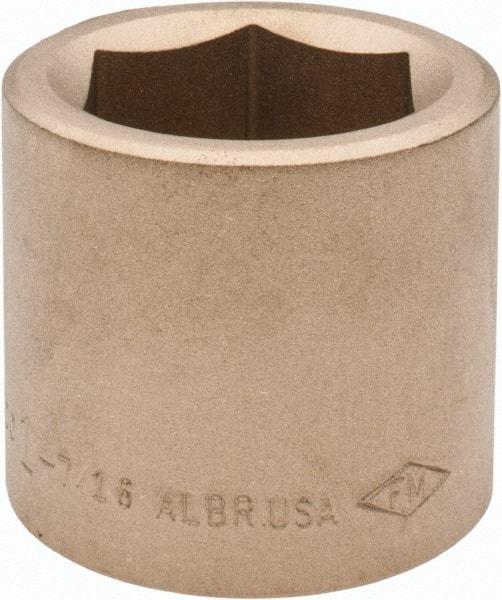 Ampco - 1-7/16", 3/4" Drive, Standard Hand Socket - 6 Points, 2" OAL, Aluminum Bronze - Industrial Tool & Supply