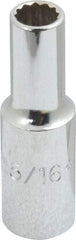 Proto - 5/16", 3/8" Drive, Deep Hand Socket - 12 Points, 2-1/8" OAL, Chrome Finish - Industrial Tool & Supply