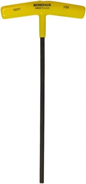 Bondhus - 7/32" Hex, T-Handle Cushion Grip, Hex Key - 9" OAL, Protanium High Torque Steel, Inch System of Measurement - Industrial Tool & Supply