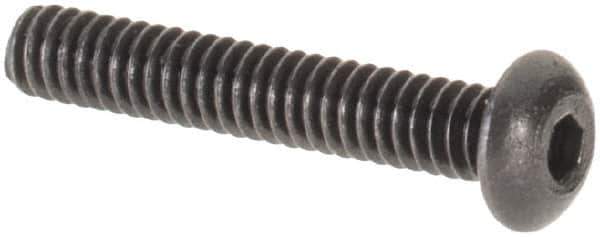 Value Collection - #0-80 UNF Hex Socket Drive, Button Screw - Alloy Steel, Black Oxide Finish, Fully Threaded, 3/8" Length Under Head - Industrial Tool & Supply