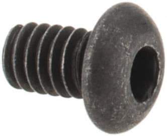 Value Collection - #1-72 UNF Hex Socket Drive, Button Screw - Alloy Steel, Black Oxide Finish, Fully Threaded, 1/8" Length Under Head - Industrial Tool & Supply