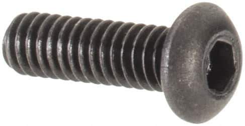 Value Collection - #1-72 UNF Hex Socket Drive, Button Screw - Alloy Steel, Black Oxide Finish, Fully Threaded, 1/4" Length Under Head - Industrial Tool & Supply