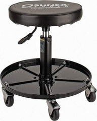Sunex Tools - 15-1/2 to 20-1/2" High, Adjustable Height Stool - Vinyl Seat, Black - Industrial Tool & Supply