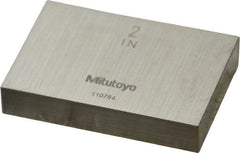 Mitutoyo - 2" Rectangular Steel Gage Block - Accuracy Grade AS-1, Includes Certificate of Inspection - Industrial Tool & Supply