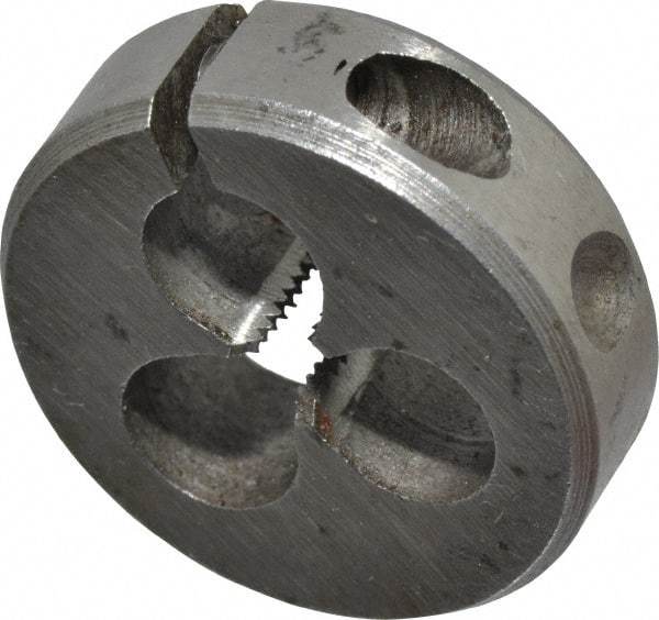 Interstate - #5-40 UNC Thread, 13/16" Outside Diam High Speed Steel Round Die - Left Hand Thread, Adjustable - Exact Industrial Supply