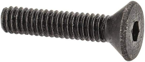 Value Collection - #1-72 UNF Hex Socket Drive, 82° Flat Screw - Alloy Steel, Black Oxide Finish, Fully Threaded, 3/8" OAL - Industrial Tool & Supply