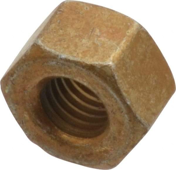 Value Collection - 1/4-28 UNF Steel Right Hand Hex Nut - 7/16" Across Flats, 0.264" High, Zinc Yellow Dichromate Cad & Waxed Finish - Industrial Tool & Supply