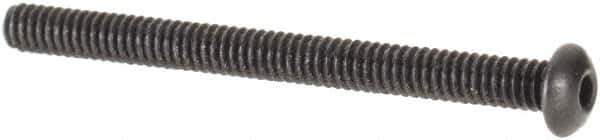 Value Collection - #0-80 UNF Hex Socket Drive, Button Screw - Alloy Steel, Black Oxide Finish, Fully Threaded, 3/4" Length Under Head - Industrial Tool & Supply