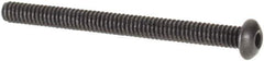 Value Collection - #0-80 UNF Hex Socket Drive, Button Screw - Alloy Steel, Black Oxide Finish, Fully Threaded, 3/4" Length Under Head - Industrial Tool & Supply