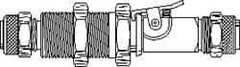 Parker - 1/4" OD, Grade 316Stainless Steel Double End Shutoff Bulkhead Coupler - 150 Max Working psi, 5/8" Hex, Comp x Comp Ends - Industrial Tool & Supply