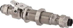 Parker - 1/4" OD, Grade 316Stainless Steel Single End Shutoff Bulkhead Coupler - 150 Max Working psi, 5/8" Hex, Comp x Comp Ends - Industrial Tool & Supply