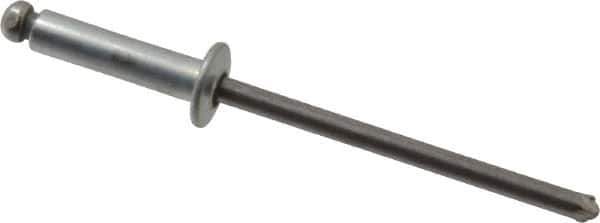 Marson - Button Head Steel Open End Blind Rivet - Steel Mandrel, 0.313" to 3/8" Grip, 1/4" Head Diam, 0.129" to 0.133" Hole Diam, 0.525" Length Under Head, 1/8" Body Diam - Industrial Tool & Supply