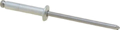 Marson - Button Head Steel Open End Blind Rivet - Steel Mandrel, 0.376" to 1/2" Grip, 1/4" Head Diam, 0.129" to 0.133" Hole Diam, 0.65" Length Under Head, 1/8" Body Diam - Industrial Tool & Supply
