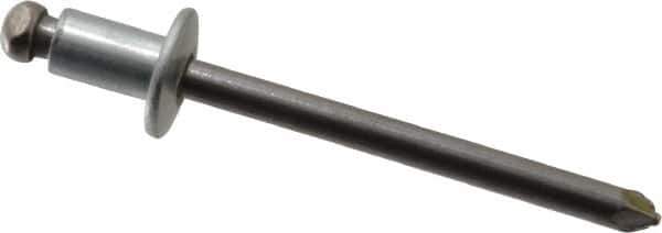 Marson - Button Head Steel Open End Blind Rivet - Steel Mandrel, 0.032" to 1/8" Grip, 3/8" Head Diam, 0.192" to 0.196" Hole Diam, 0.187" Length Under Head, 3/16" Body Diam - Industrial Tool & Supply