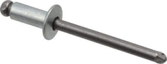 Marson - Button Head Steel Open End Blind Rivet - Steel Mandrel, 0.188" to 1/4" Grip, 3/8" Head Diam, 0.192" to 0.196" Hole Diam, 0.45" Length Under Head, 3/16" Body Diam - Industrial Tool & Supply