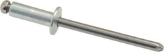 Marson - Button Head Steel Open End Blind Rivet - Steel Mandrel, 0.313" to 3/8" Grip, 3/8" Head Diam, 0.192" to 0.196" Hole Diam, 0.575" Length Under Head, 3/16" Body Diam - Industrial Tool & Supply