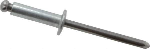 Marson - Button Head Steel Open End Blind Rivet - Steel Mandrel, 0.376" to 1/2" Grip, 3/8" Head Diam, 0.192" to 0.196" Hole Diam, 0.7" Length Under Head, 3/16" Body Diam - Industrial Tool & Supply