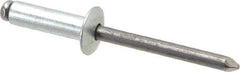 Marson - Button Head Steel Open End Blind Rivet - Steel Mandrel, 0.501" to 5/8" Grip, 1/2" Head Diam, 0.257" to 0.261" Hole Diam, 7/8" Length Under Head, 1/4" Body Diam - Industrial Tool & Supply