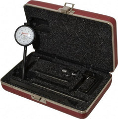 Starrett - 0.2 Inch Range, 0.001 Inch Dial Graduation, Horizontal Dial Test Indicator - 1-11/16 Inch White Dial, 0-100 Dial Reading - Industrial Tool & Supply