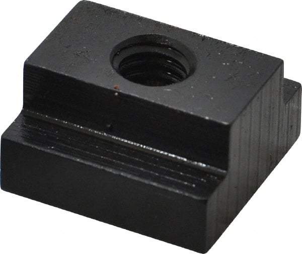 Gibraltar - 5/16-18 Blind Tapped T Slot Nut - 1/2" Slot Width, 7/8 x 9/32" Base Width x Height, 7/8 x 1/2" OAL x Height - Industrial Tool & Supply