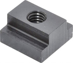 Gibraltar - 5/16-18 Tapped Through T Slot Nut - 1/2" Slot Width, 7/8 x 9/32" Base Width x Height, 7/8 x 1/2" OAL x Height - Industrial Tool & Supply