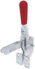 De-Sta-Co - 385 Lb Holding Capacity, Vertical Handle, Manual Hold Down Toggle Clamp - 60° Handle Movement, 100° Bar Opening, U-Bar, Flanged Front Mount Base, Electro-Plated Zinc, Carbon Steel - Industrial Tool & Supply