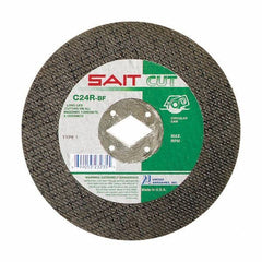 Sait - 8" 24 Grit Silicon Carbide Cutoff Wheel - 3/32" Thick, 7/8" Arbor, 7,600 Max RPM, Use with Circular Saws - Industrial Tool & Supply