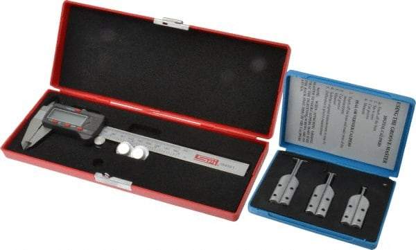 SPI - 6" OAL, Accurate up to 0.001", Caliper O-Ring Groove Gage - 3 Pieces - Industrial Tool & Supply