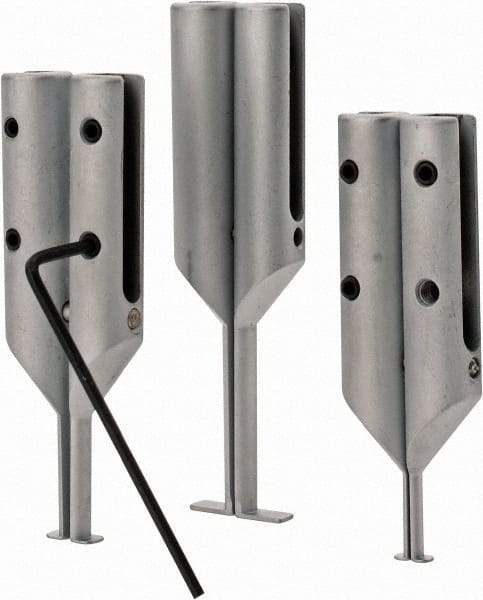 SPI - 6" OAL, Accurate up to 0.001", 0.015 & 0.025" Wide Flange, 0.05, 0.07 & 0.2" Groove Depth, Hard Chrome Steel Caliper Attachment Set - 3 Pieces, 0.4, 5/8 & 1" Bore Depth, For Use with 6" Vernier, Dial & Digital Calipers - Industrial Tool & Supply