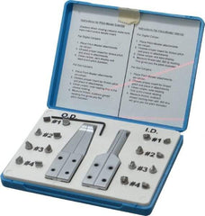 SPI - Chrome Caliper Inside & Outside Diameter Attachment - 16 Pieces, 0.6, 1, 1.5 & 2.5 to 1, 1.5, 2.5 & 4mm Pitch, For Use with 6" Dial or Electronic Calipers - Industrial Tool & Supply