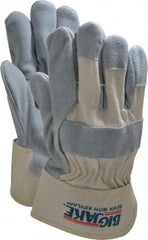 MCR Safety - Size L (9) Split Cowhide General Protection Work Gloves - For General Purpose, Uncoated, Safety Cuff, Natural Pearl/White, Paired - Industrial Tool & Supply