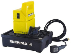 Enerpac - 10,000 psi Electric Hydraulic Pump & Jack - 1 Gal Oil Capacity, 3-Way, 2 Position Valve, Use with Single Acting Cylinders, Advance, Hold & Retract - Industrial Tool & Supply