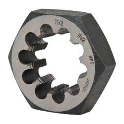 Interstate - 1-1/2 - 11-1/2 NPT Thread, Hex Pipe Die - Carbon Steel - Exact Industrial Supply